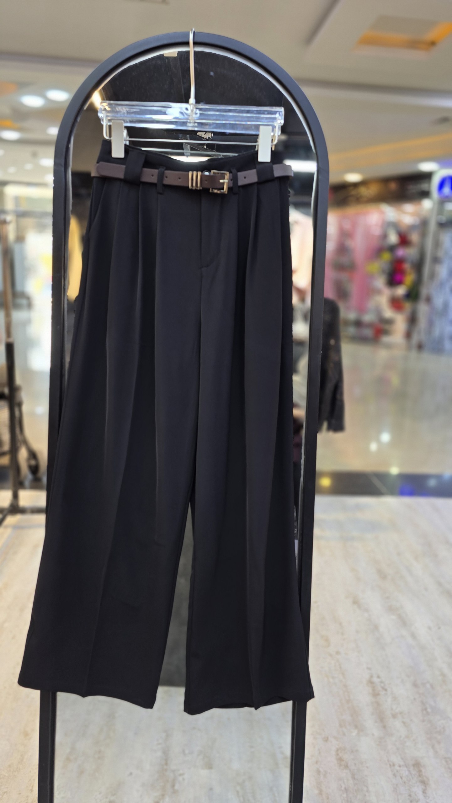 شلوار بگ کرپ کمربنددار