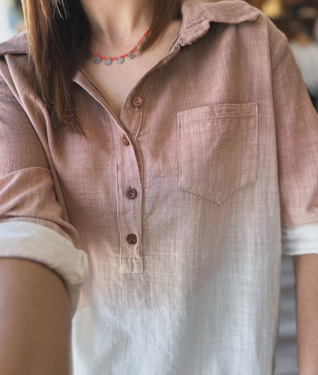 شومیز لینن آبرنگی