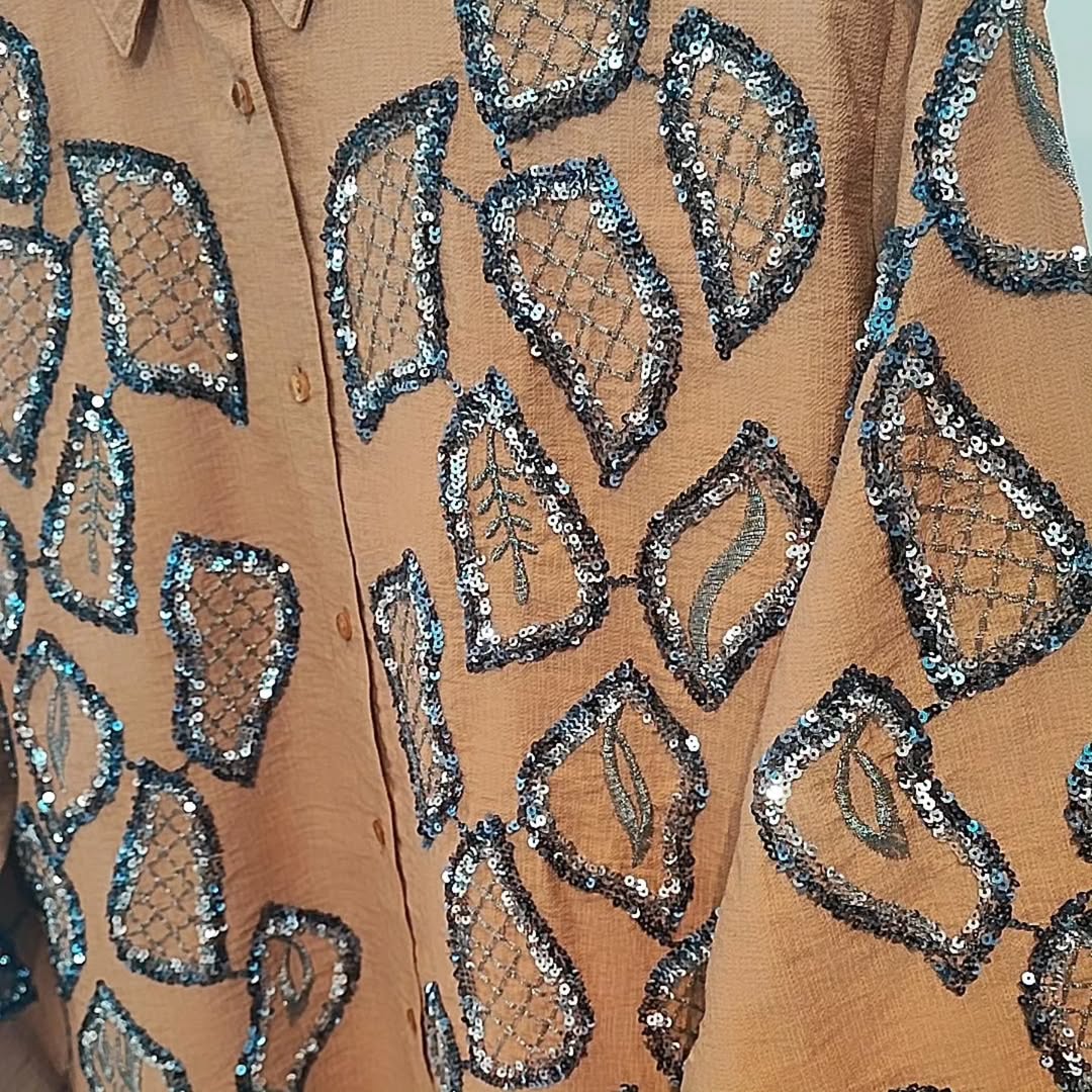 شومیز مجلسی طرح برگ ترک